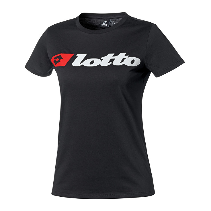 Lotto Athletica Due W Logo Tişört Siyah | VPP1KNDY