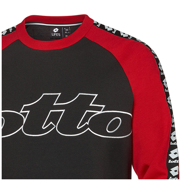 Lotto Athletica Iii Sweat Sweatshirt Siyah / Kırmızı | HF9WJKWX