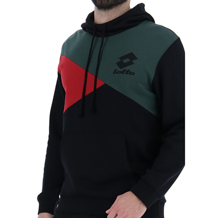 Lotto Athletica Lg Iii Sweat Hd Fl Sweatshirt Siyah / Yeşil / Kırmızı | IGWXSHHO