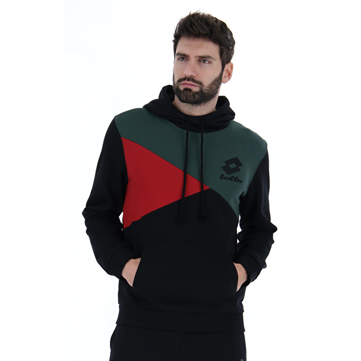 Lotto Athletica Lg Iii Sweat Hd Fl Sweatshirt Siyah / Yeşil / Kırmızı | IGWXSHHO