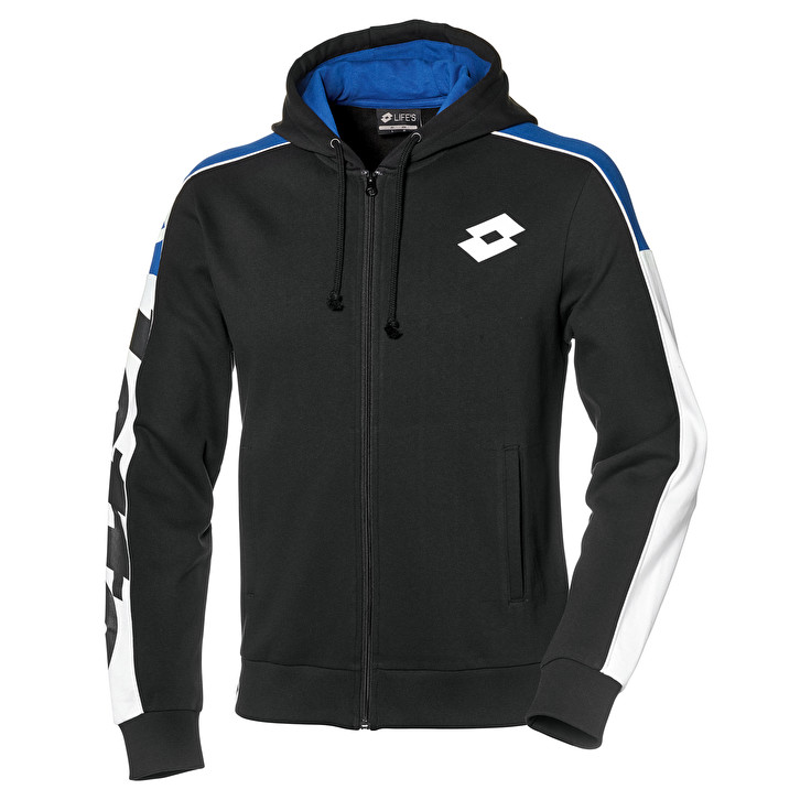 Lotto Athletica Lg Sweat Fz Hd Fl Sweatshirt Siyah / Mavi | DX623XVB