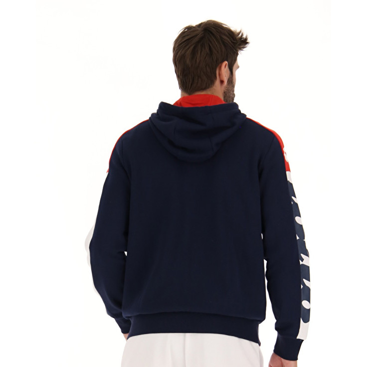 Lotto Athletica Lg Sweat Fz Hd Fl Sweatshirt Lacivert / Beyaz / Kırmızı | L8ZVLTFR