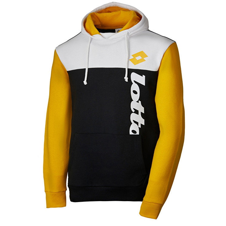 Lotto Athletica Lg Sweat Hd Fl Sweatshirt Siyah / Beyaz / Sarı | YA8CEXWU