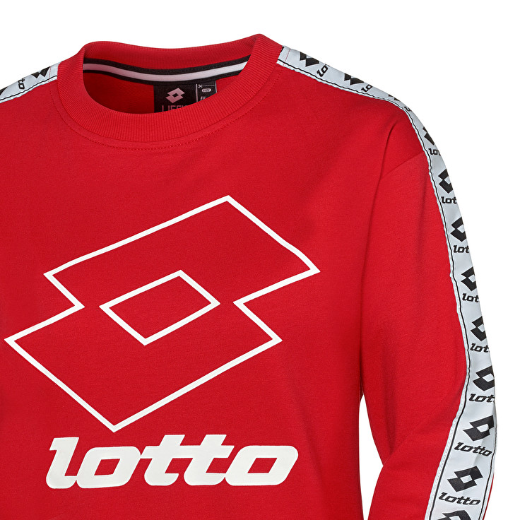 Lotto Athletica Sweat Rn W Sweatshirt Kırmızı / Beyaz | TD4ISLFM