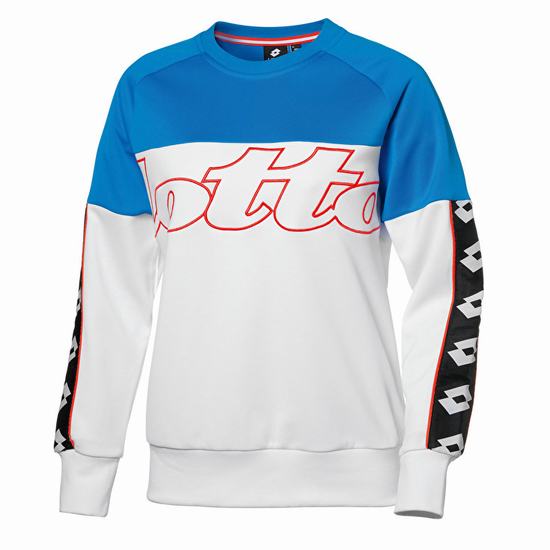 Lotto Athletica Prime W Sweat Sweatshirt Beyaz / Mavi | 0BCOD6IS